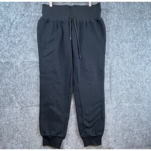 La Voute Lounge Joggers Black Womens M/L Athleisure Sweatpant Wide Elastic Waist
